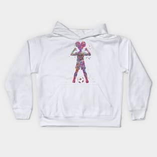 Girl Soccer Player Kids Hoodie